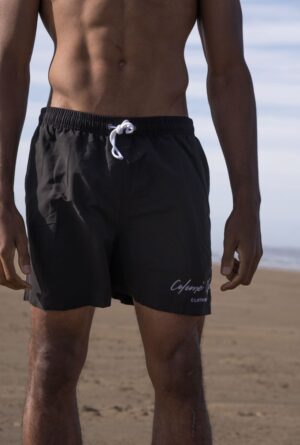 Black summer swim shorts