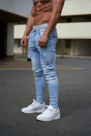 Light Blue Ripped Skinny Jeans